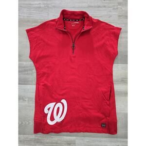 DKNY Washington Nationals Womens Sweatshirt Short Sleeve Dress/Snuggie Red 2XL